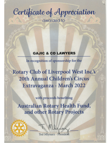 Rotary Club of Liverpool West Inc’s 20th Annual Children’s Circus Extravaganza – March 2022