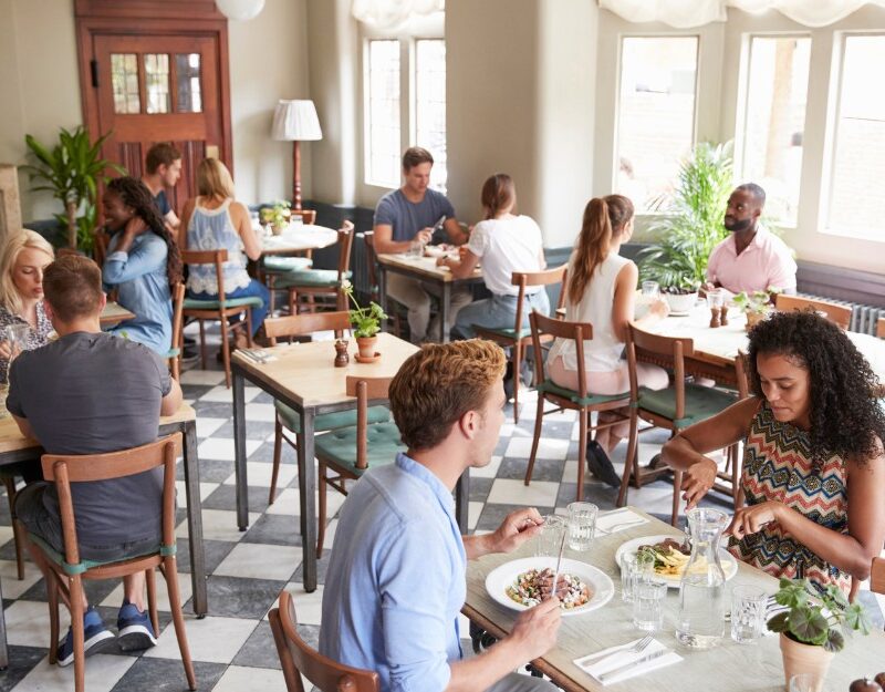 People dining at a restaurant, aware of restaurant negligence