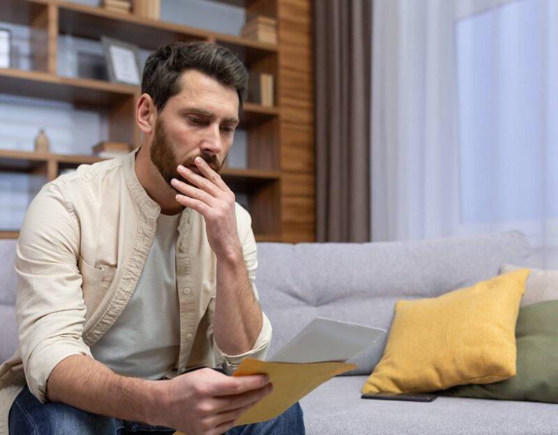 Pensive man reading a section 78 notice