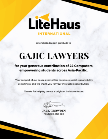 LiteHaus International Certificate