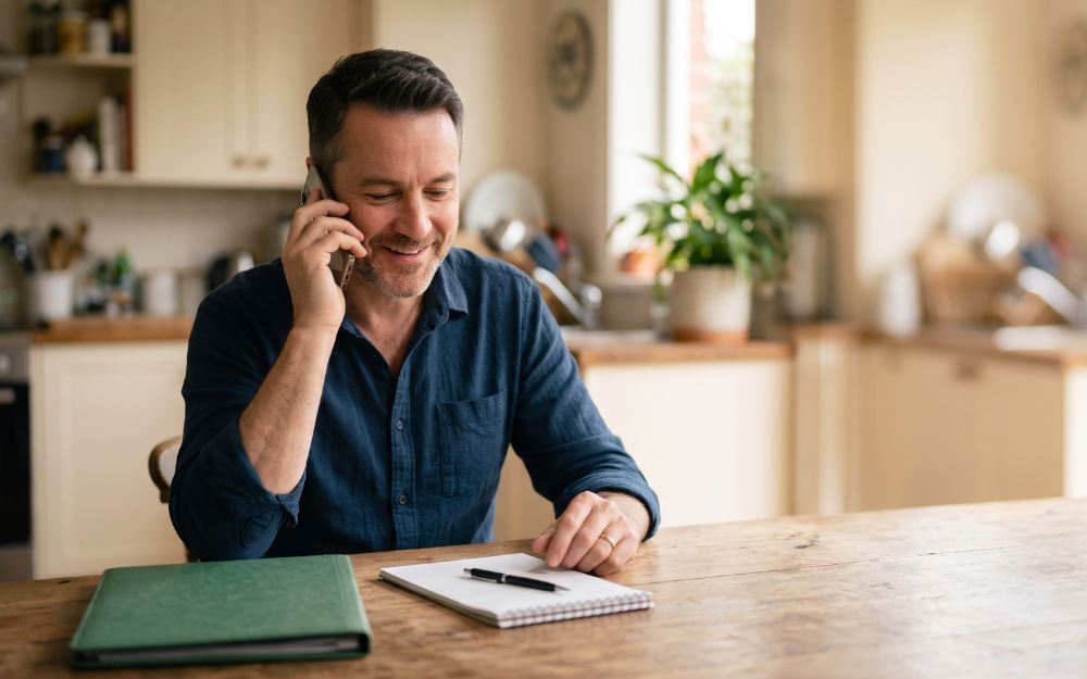 Man on the phone at home gaining clarity about the NSW CTP scheme in 2026